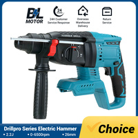 Drillpro 26mm Electric Cordless Hammer Brushless Impact Drill Multifunctional Rotary Hammer Pick for Makita 18V Battery