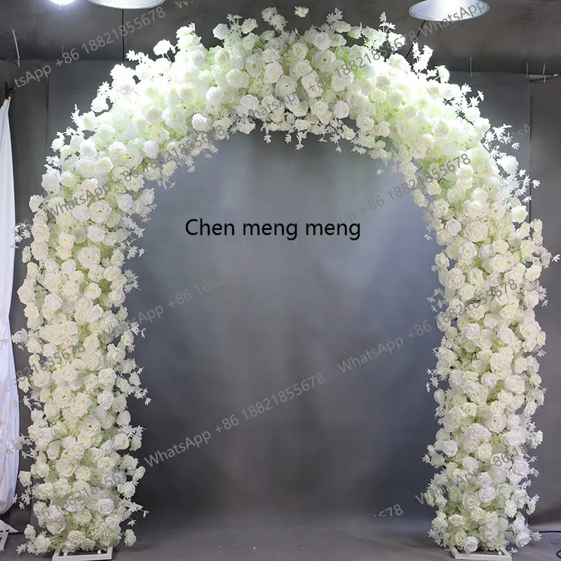 

Wedding white wrought iron arch flower stand floral horn door, flower style wedding scene decoration