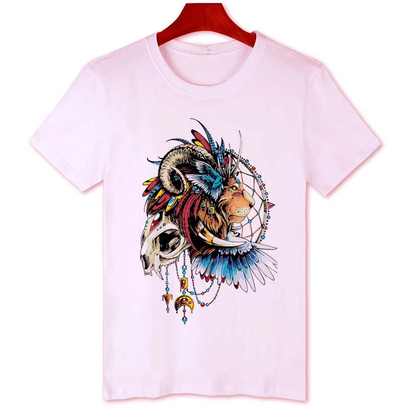 Lion Chief New T-shirt Hot Sale Short Sleeve Summer Clothing Fashion Tops Casual Shirt for Men B187