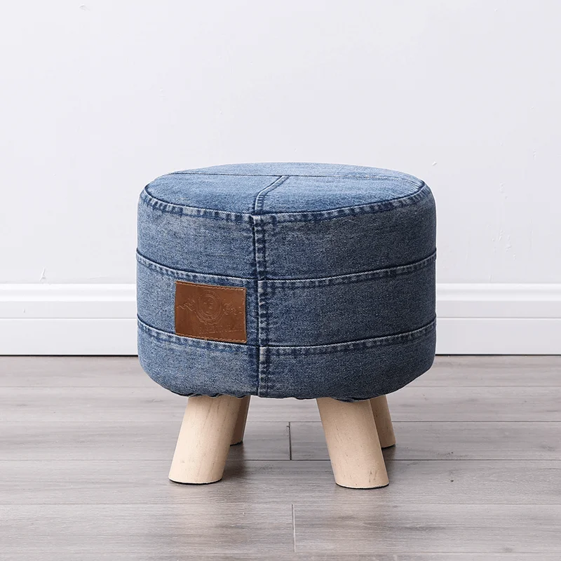 

Denim small sofa, denim cover, sofa, small round stool, small stool, footrest, low stool, denim cushion