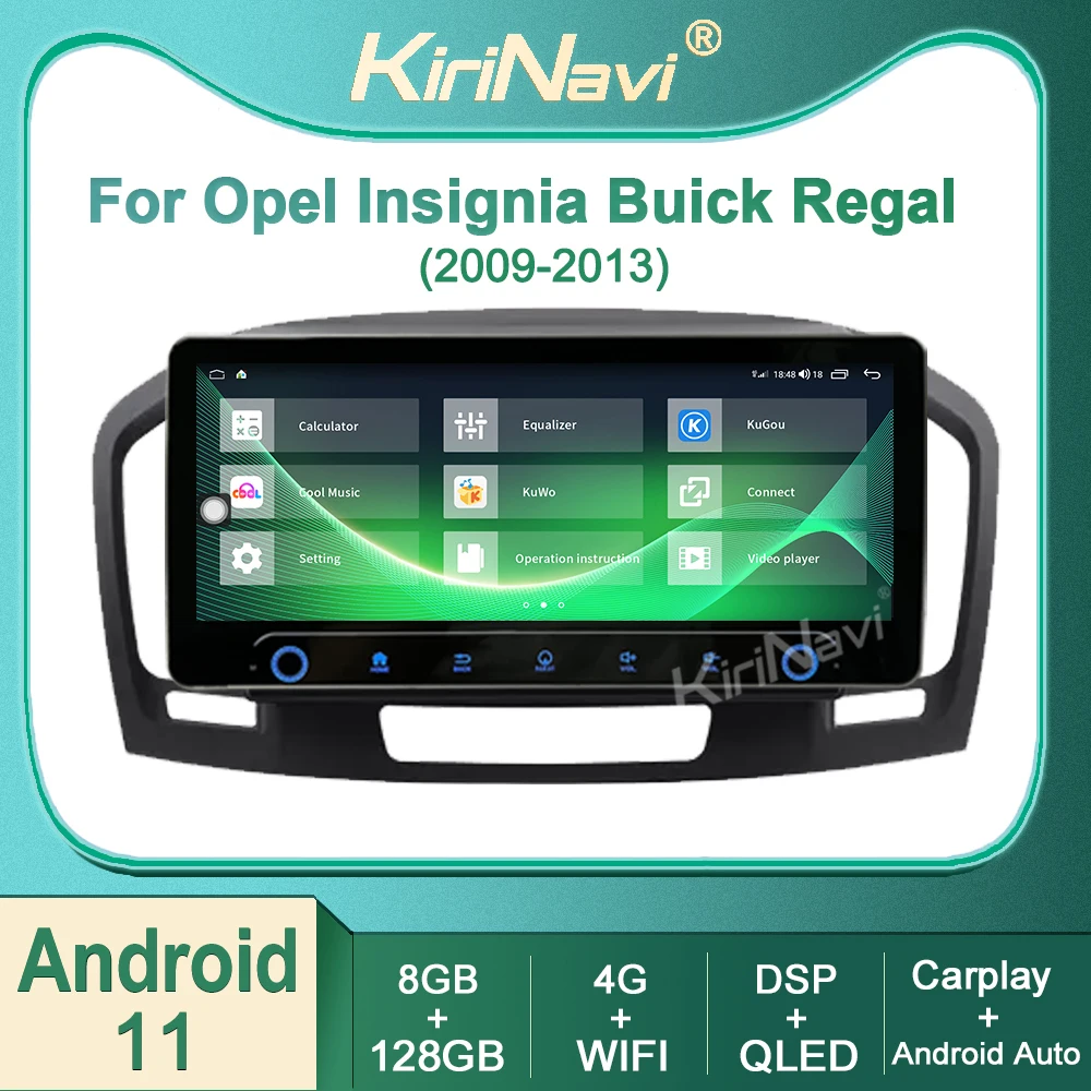 Kirinavi For Buick Regal Opel Insignia 2008-20013 Android 11 Auto Navigation GPS Car Radio DVD Multimedia Video Player Stereo 4G