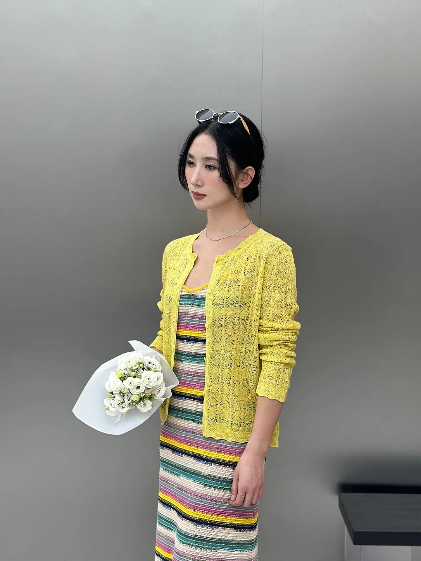 

BodhlCat Chinese Style Embroidered Hollow out Cardigan Women's Premium Quality Breathable Long Sleeve Loose Fit Daily Wear