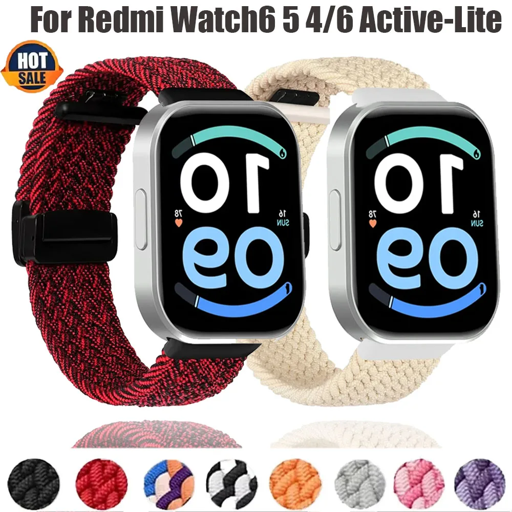 Bracelet magnétique en nylon pour Xiaomi Band 10 Pro/8 Pro/9 Pro, bracelet de remplacement sportif pour Redmi Watch 4 5 6/6 Active-Lite, accessoire