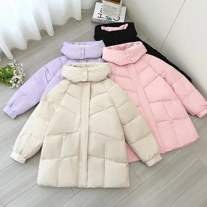 Abrigo acolchado de algodón para mujer, Parka con carácter a la moda, Chaqueta larga de invierno, abrigo cálido con capucha para mujer
