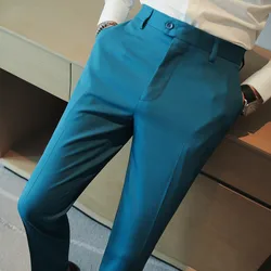 2023 Herbst neue solide gerade lässige Hose hochwertige Mode Einfachheit Männer Anzug Hosen formelle Business Office Social Hose