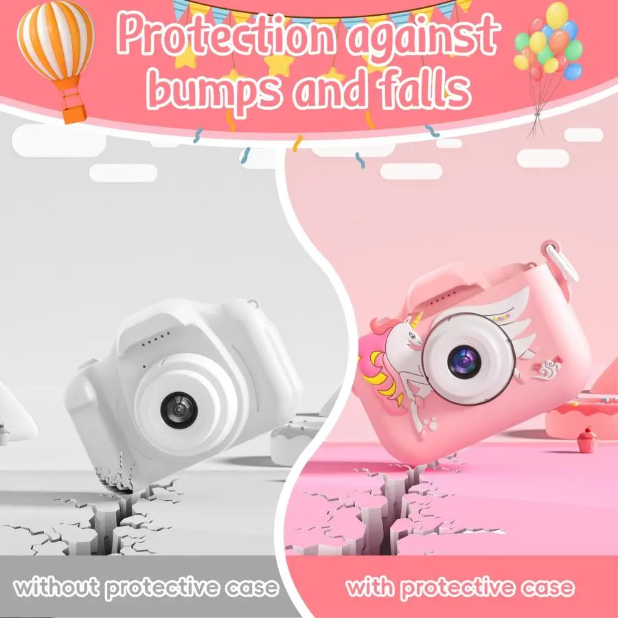 Kindercamera 1080P HD met TF-kaart – 40 MP dubbele lens, 50+ leuke filters en selfiemodus, schokbestendig veilig voor 3-12 jaar. Beste verjaardag