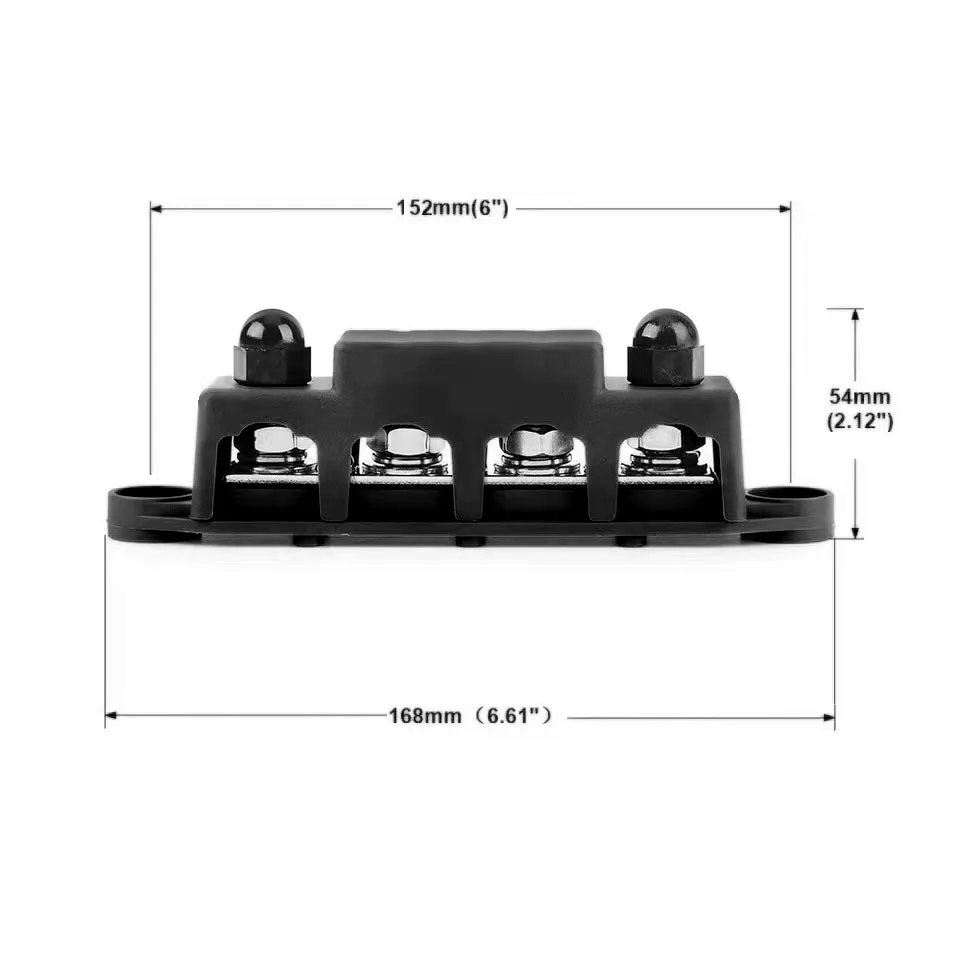 12V 250A M8 M10 Positive Negative Bus Bar Terminal Battery Power Distribution Block with Cover for Boat RV Truck Camper