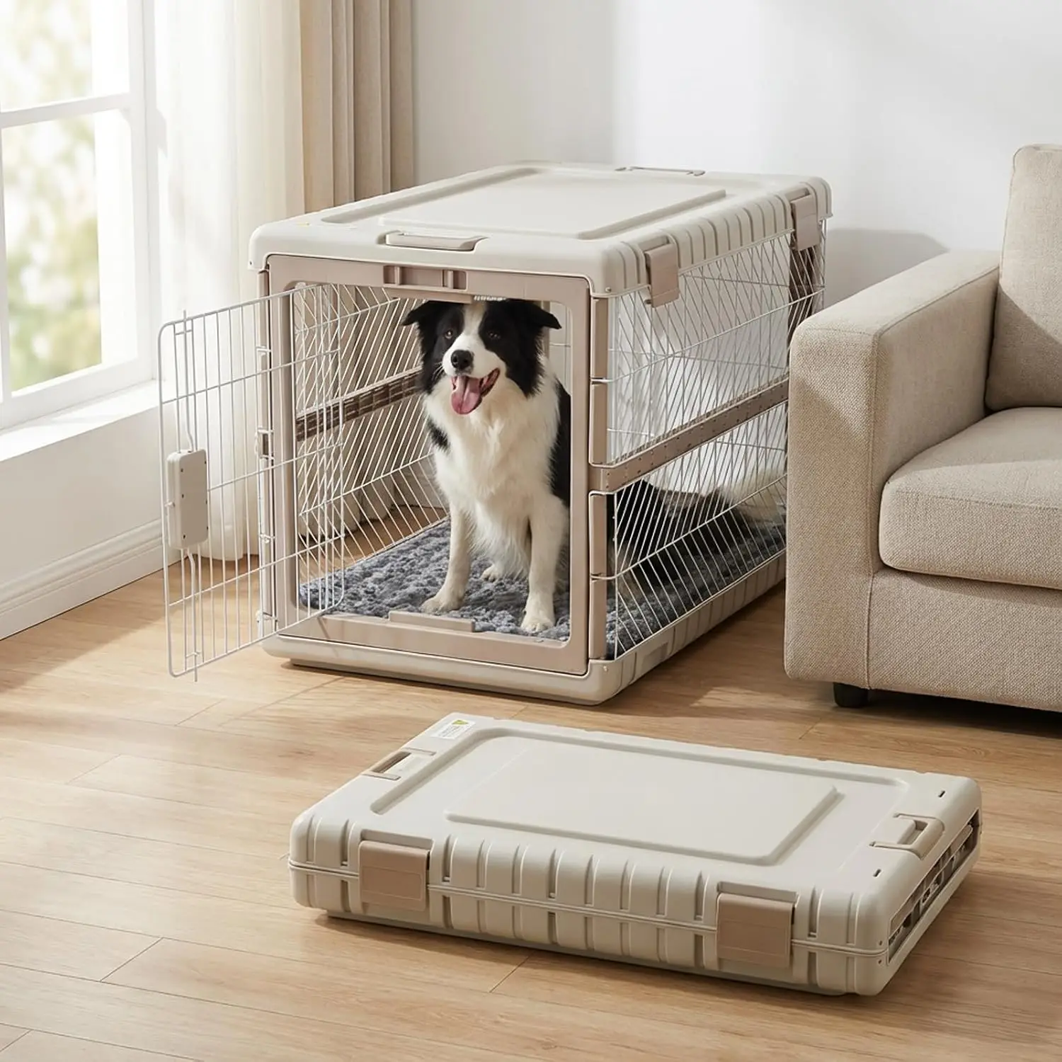 36 Inch Large Dogs Collapsible Dog Kennel Bed MatCore keywords retained, no repeated words, all words capitalized appropriately