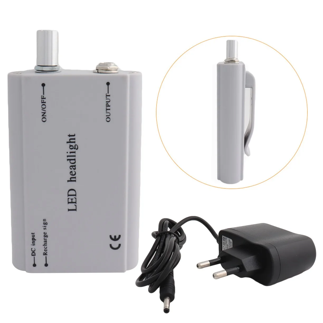 Battery EU Charging Plug of Headlight Headlamp for Dental Loupes Lab Medical Magnifier Magnification Binocular Belt-clip USB