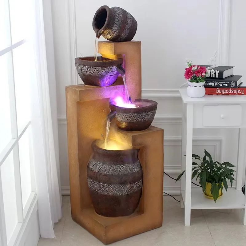 

Creative European living room fountain crafts home decoration anti-fading feng shui humidifier resin ornament