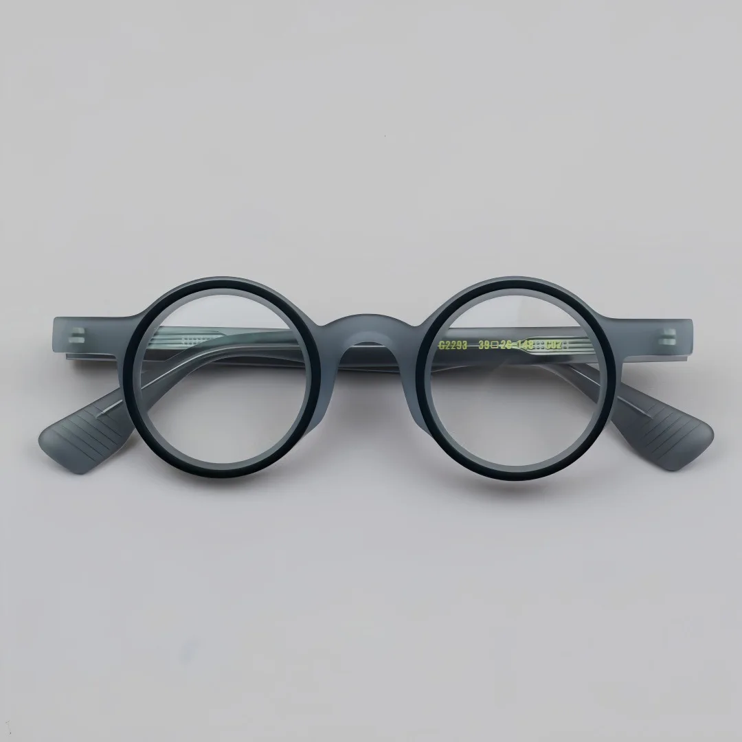 ALICIA Mode Retro Runde Vollformat Kleine Größe Brillen Luxus Acetat Spektakel Optische Verordnung Rahmen Mann Frau – Detail 7