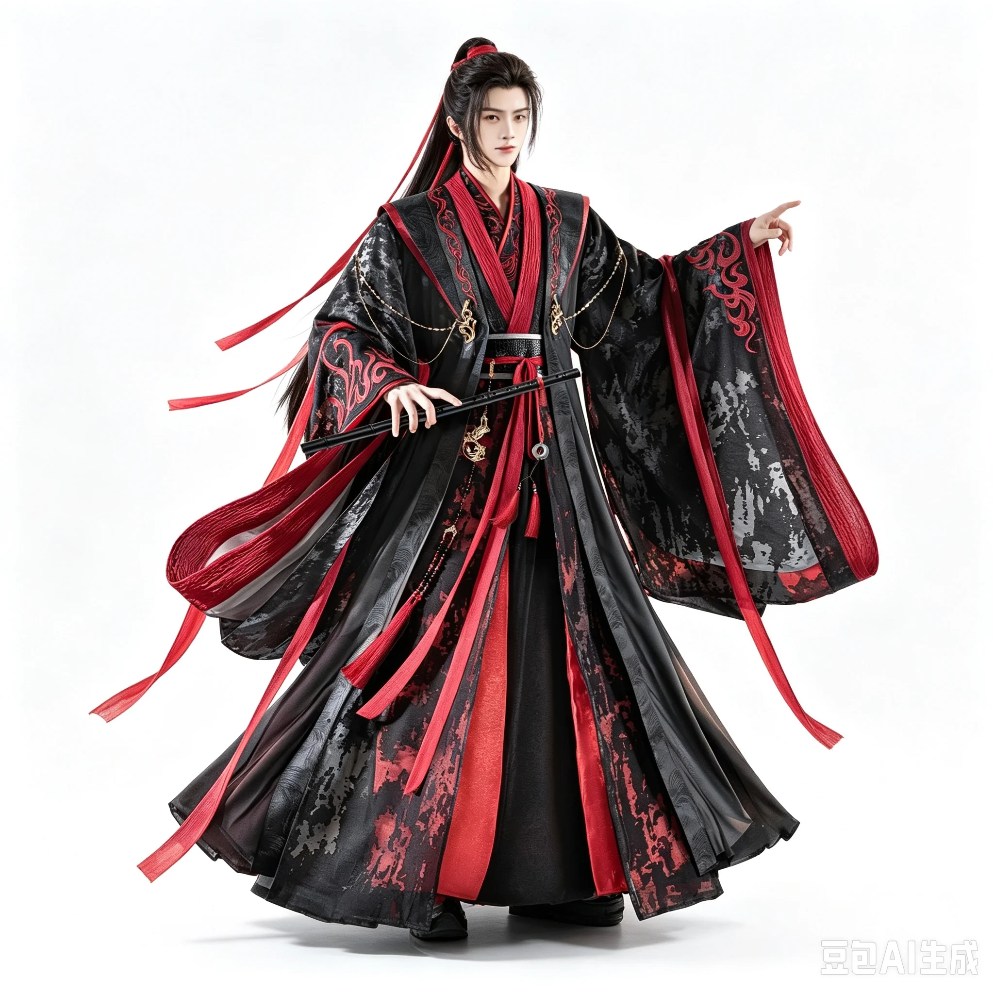 Luxury Mo Dao Zu Shi Wei Wuxian Cosplay Costume Yiling Patriarch Ancient Hanfu Full Set Men Outfit Halloween Cosplay Costume