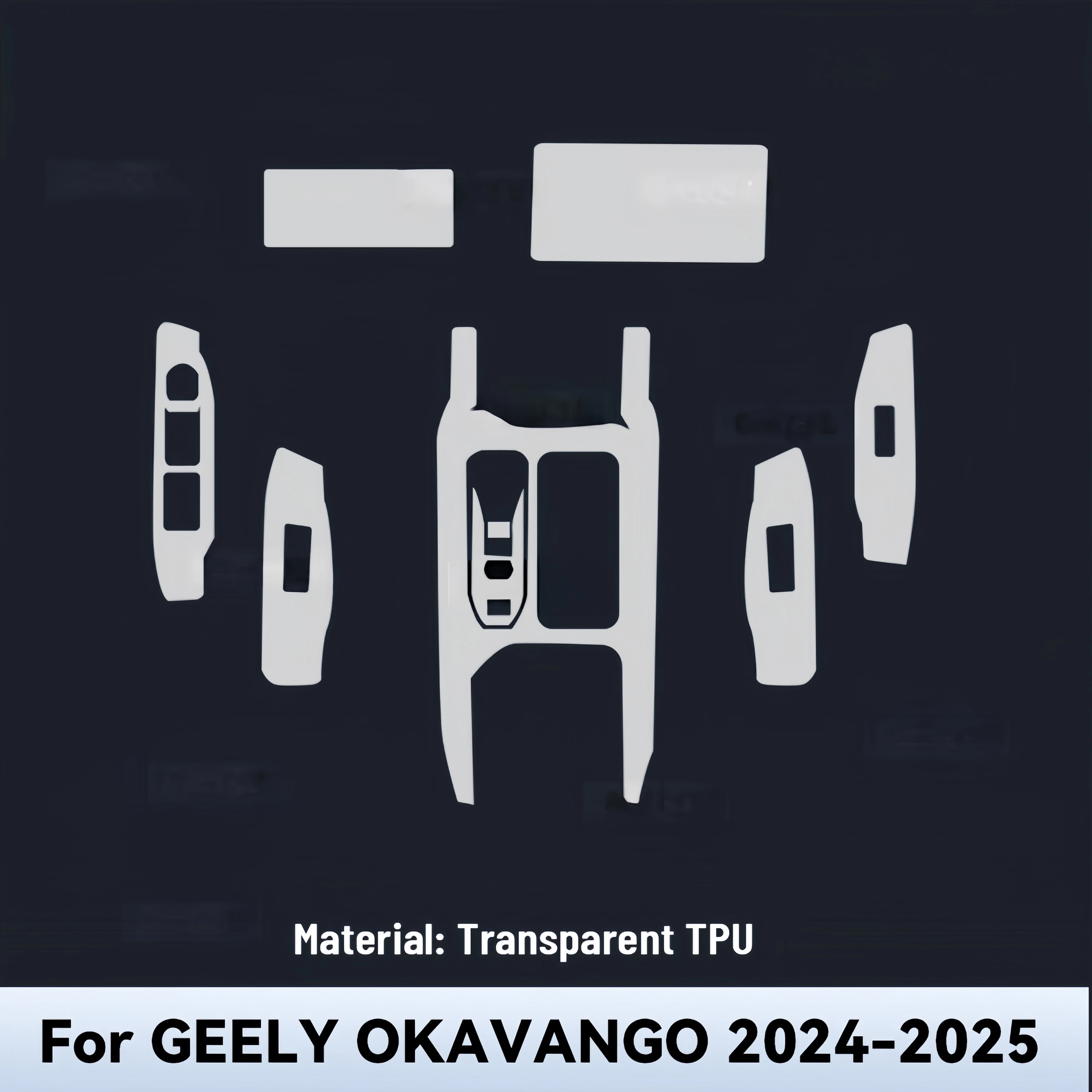 Transparent TPU For GEELY NEW OKAVANGO 2024 Car Center Console Media Dashboard Navigation Anti-scratch Protector Interior Film