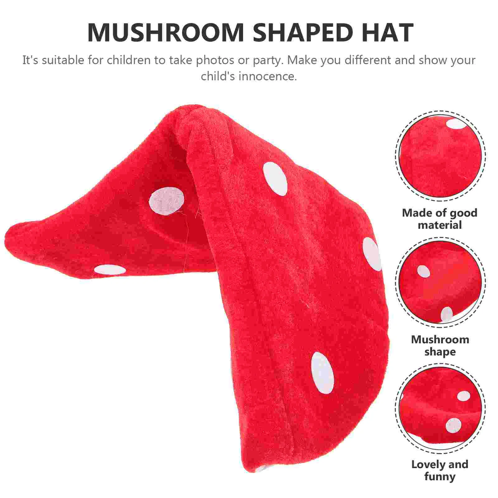 Red Mushroom Hat Toad Hat Mushroom Costume Party Funny Decoration Hat For Kids Funny Hats For Children Shooting (White And Red)