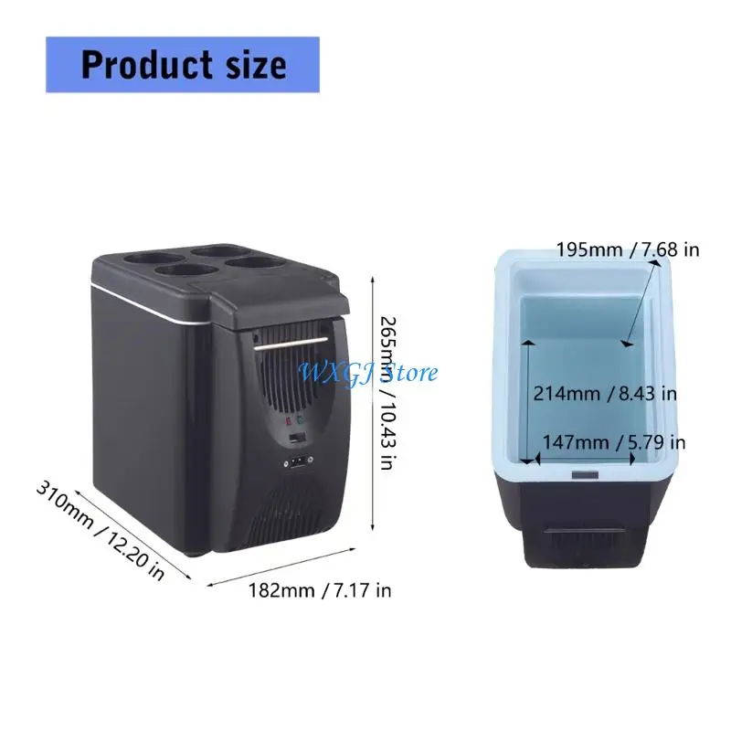37JE Small 12V Car Fridge 6L Capacity Designed For Chilling And Warming During Journeys