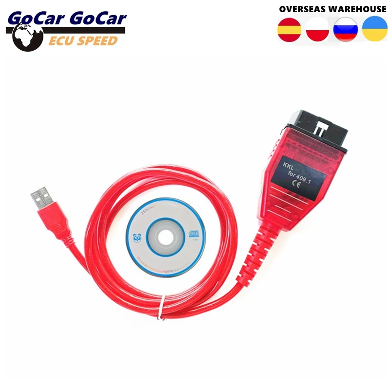 VAG 409.1 KKL 409 FTDI FT232RL Real 9241A K line OBD 2 OBD2 good quality Car Diagnostic Tools Interface Cable For VW/Audi/Skoda