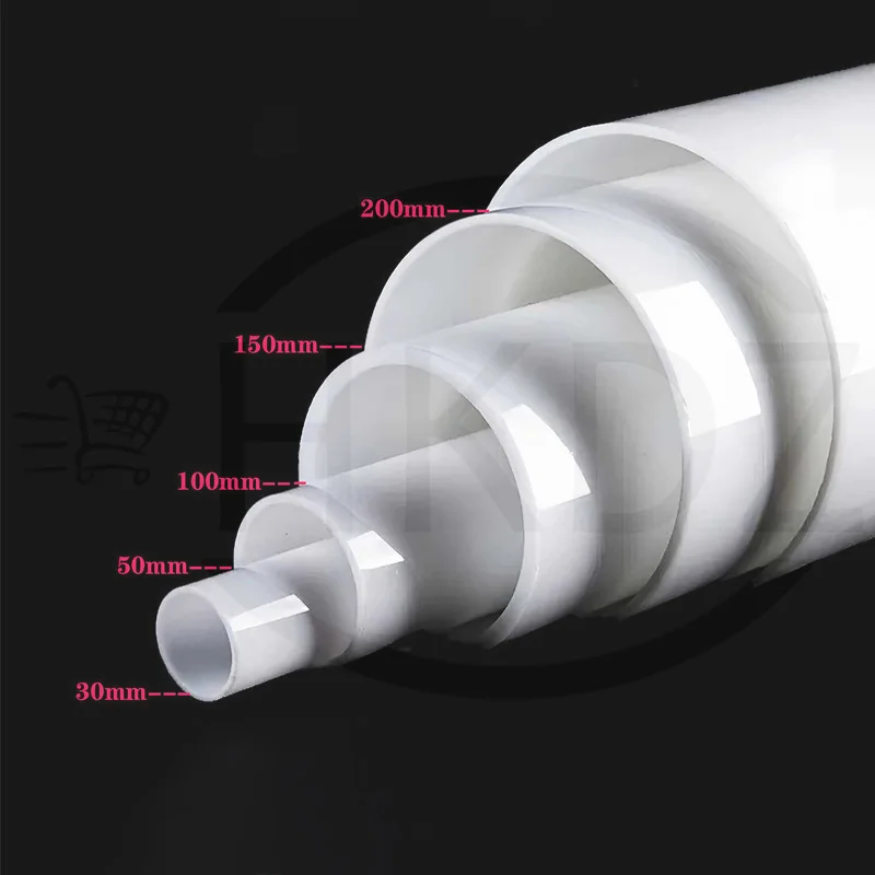 White Acrylic Round Tube ID 16 -244mm OD 20 -250mm Length 500mm Plastic Perspex Glass Pipe Aquarium Fish Tank Supplies Water