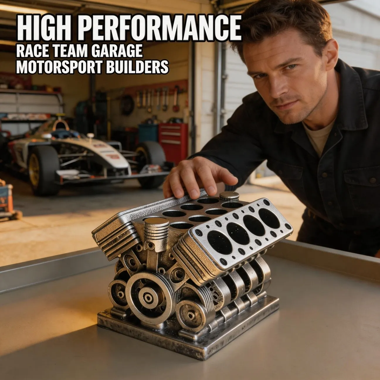 Motor Engine Model Pen Cup, Desktop Decoration Stationery Organizer for Kids and Car Lovers