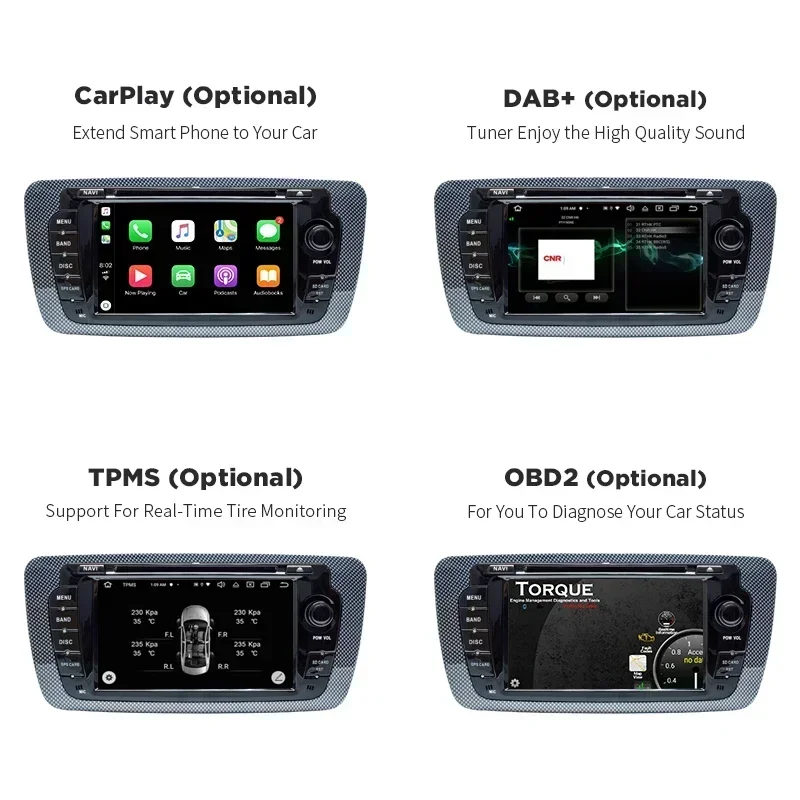 

2026 DSP 7Inch Android 10 Auto Navigation&GPS Radio DVD CD Player Car Video Media System For Seat Ibiza