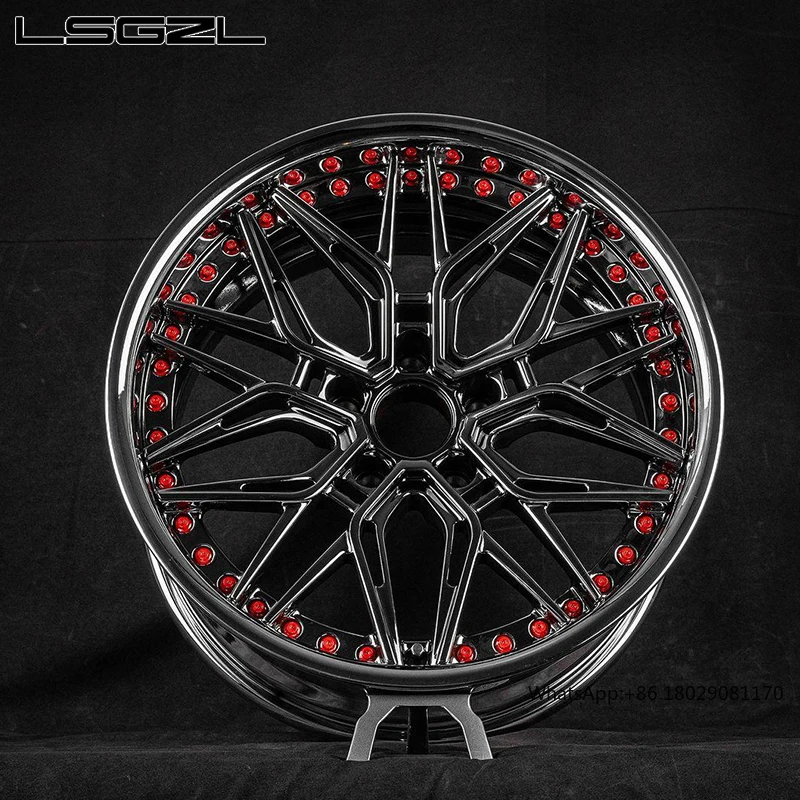 luxury deep concave 2 piece chrome wheel for AMG GT BMW Audi 5x114.3 5x120 5x130 18 19 20 21 22 24 inch wheel