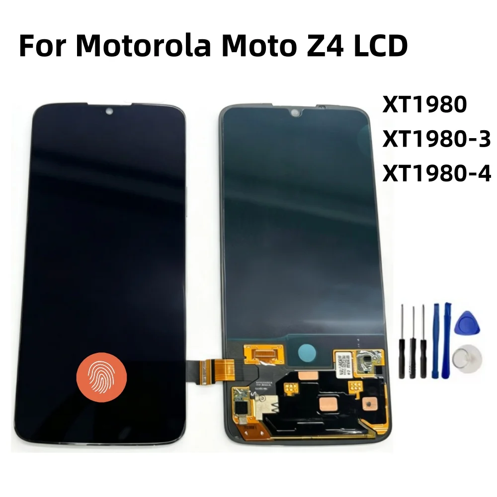 Super OLED For Motorola Moto Z4 XT1980 LCD Display Touch Screen Digitizer Assembly for XT1980-3 XT1980-4 Display Replace
