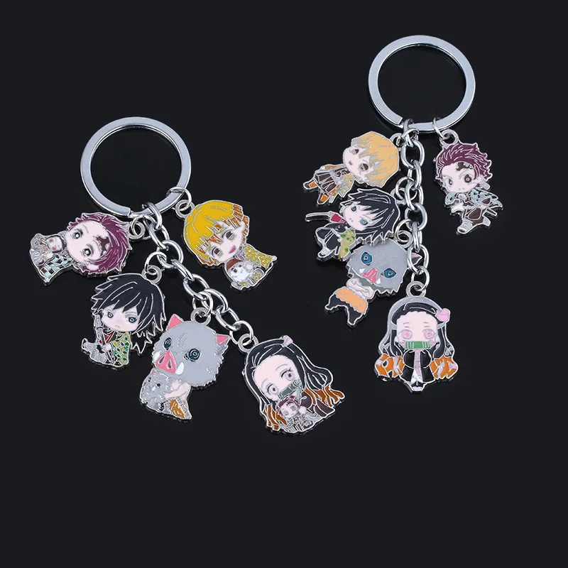 Tanjirou Nezuko Zenitsu Inosuke Giyuu Shinobu Kyoujurou Uzui Tengen Colorful Character Waterproof Textured Keychain Pendant