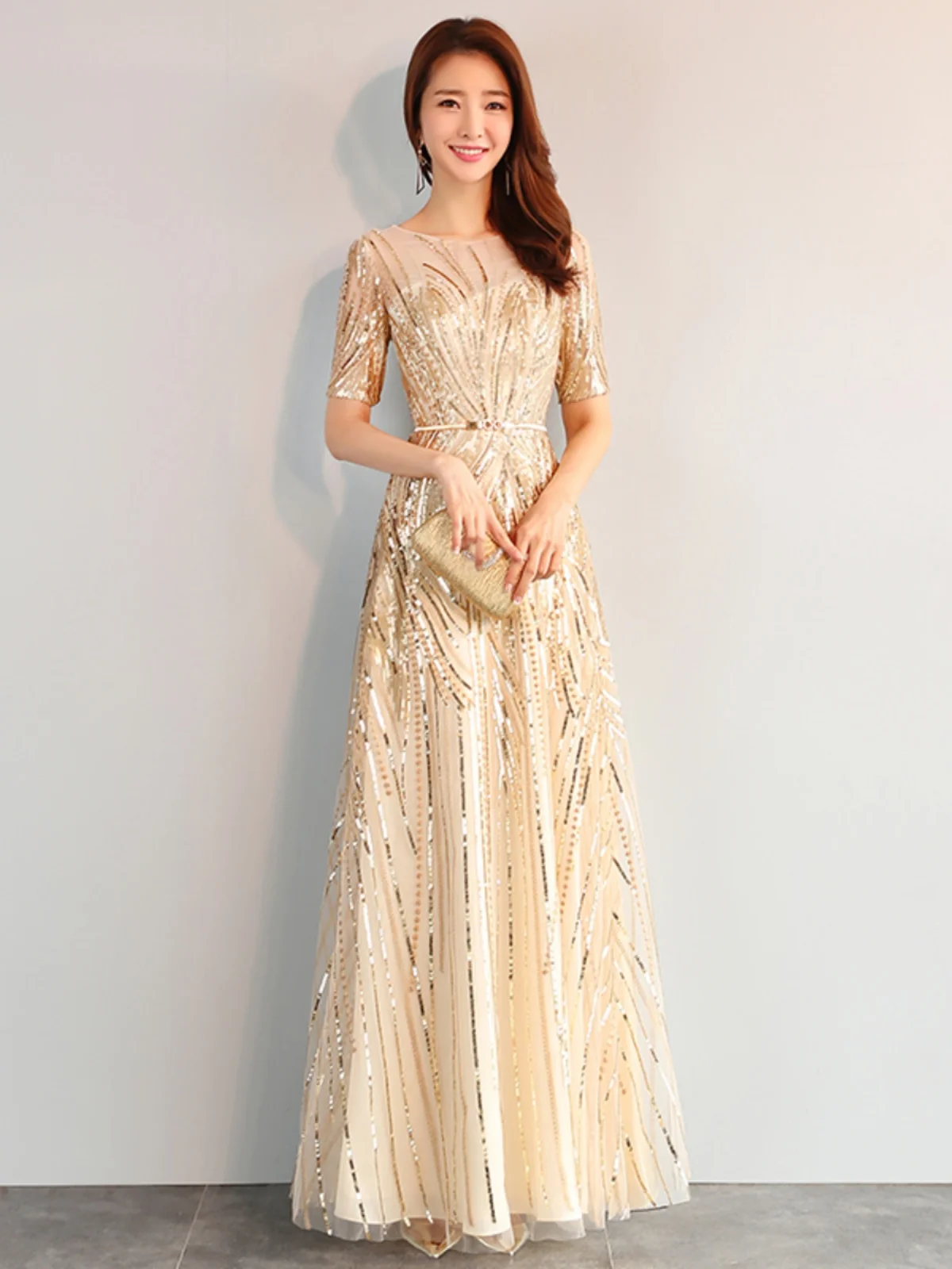 gold-evening-gown-long-slimming-dr-for-annual-conference-banquet-performance-high-waist-a-line-skirt-korean-sle-wedding