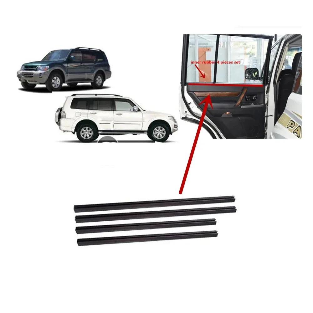 

4 Pieces Inner Windows Glass Rubber for Pajero V70 V90 Sealing Rubber for Montero Weather Strip 5 Door MR437073