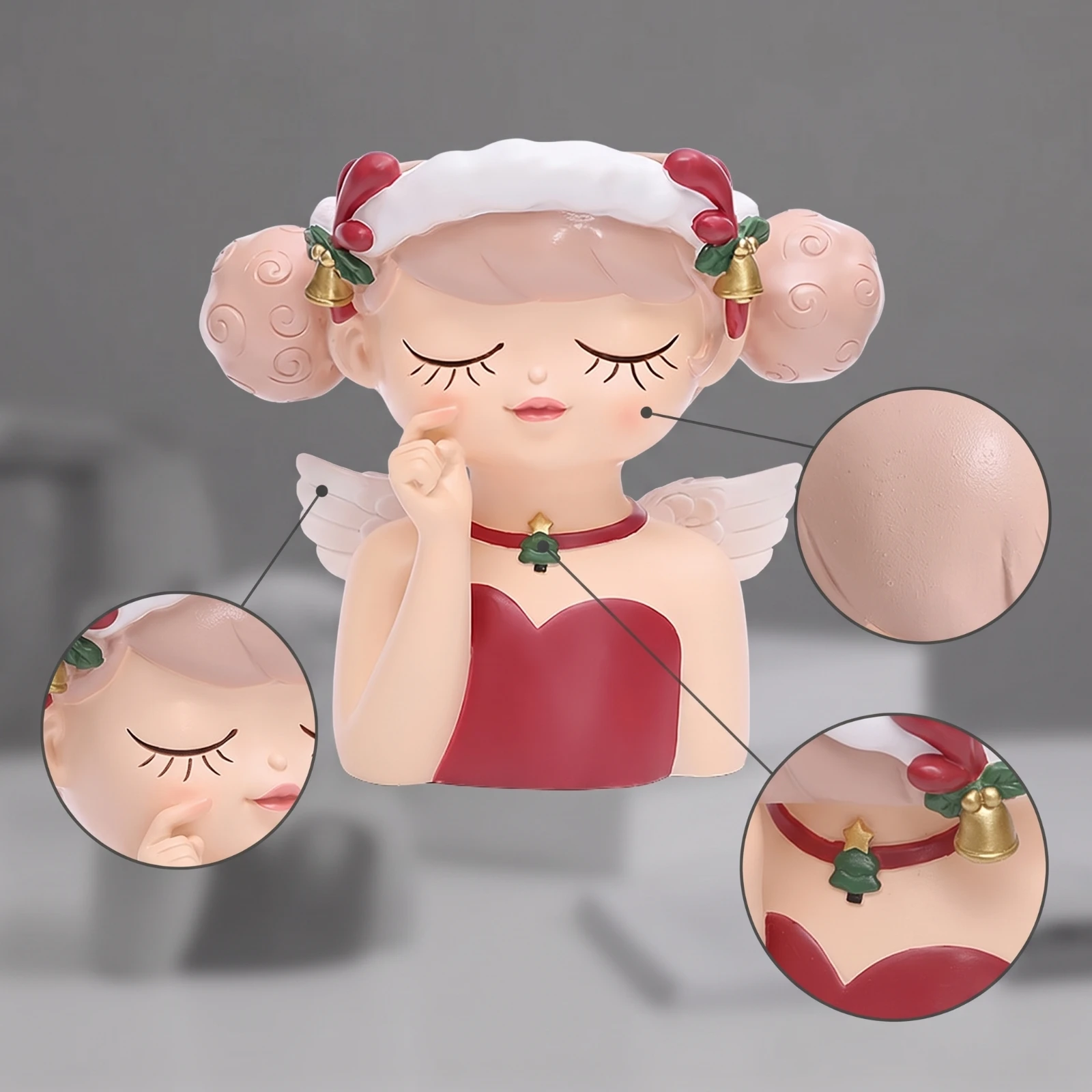 Girl Bust Planter Cute Resin Head Planter Lady Face Flower Pot Decorative Flowerpot Indoor for Plant Lovers, Desk, Windowsill
