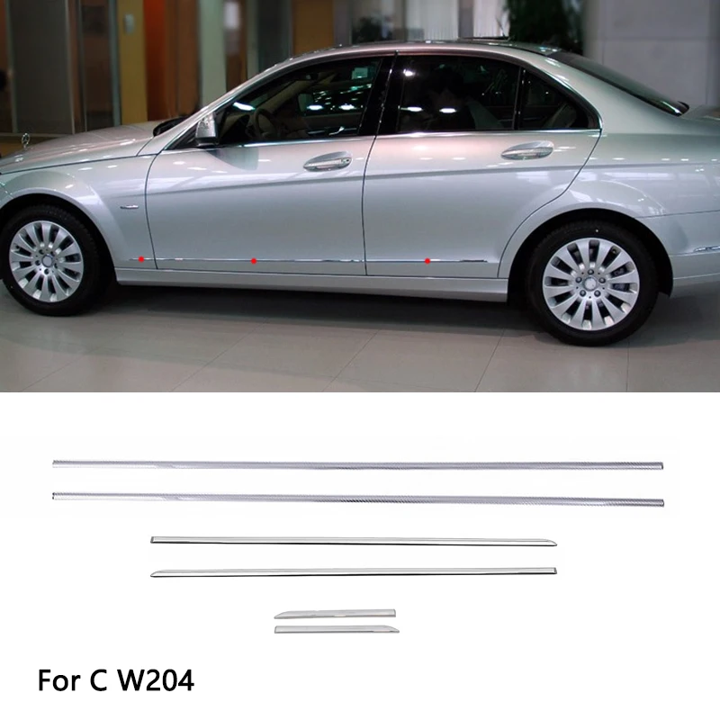 

For Mercedes C Class W204 Car Door Chrome Trim Fender Side Skirts Molding A2047200180 A2047200280 A2047300180 A2047300280