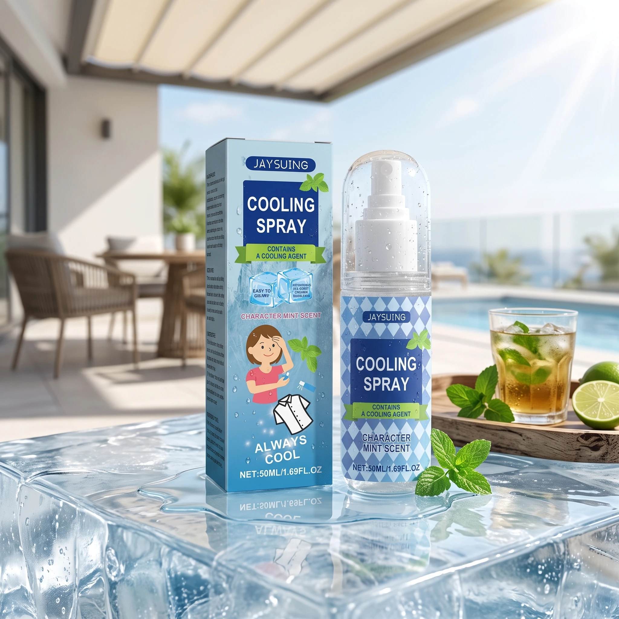 Summer Cooling Spray for Hot Days Relieve Stuffy Heat & Sweat Odor Anti-Heat Fresh Mist for Outdoor Students Commuters Sportsman