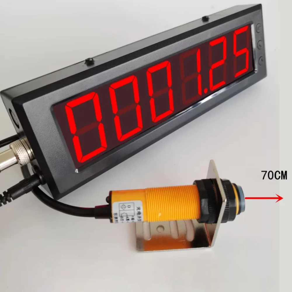 Industrial Electronic Digital Counter with Infrared Sensor, 6-Digit Large Screen Display for Conveyor Belt Counting
