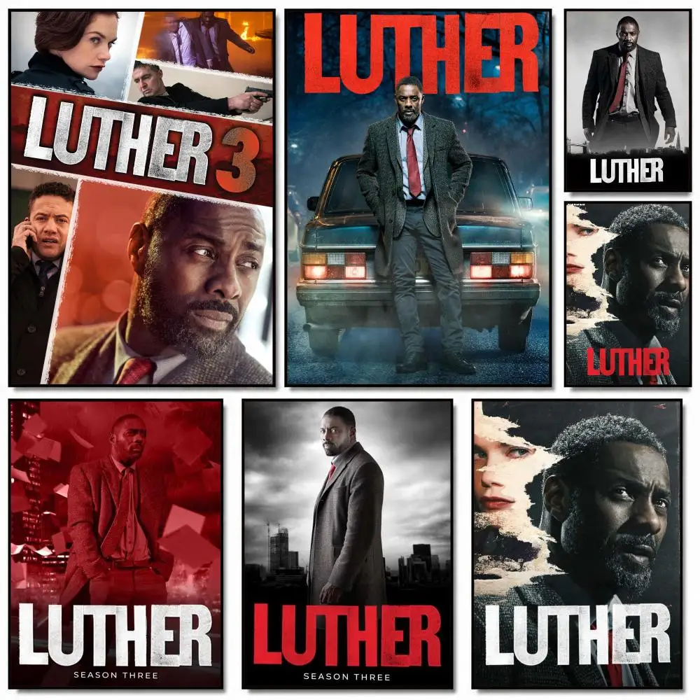 tv series L-Luther-R Poster Removable Wall Sticker for Home Cafe Bar Office Interior Decor