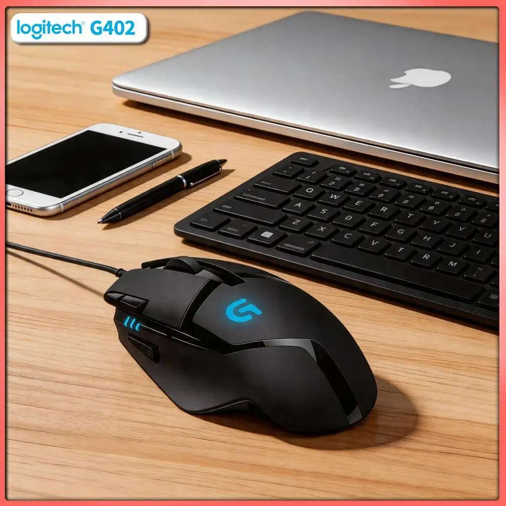 Logitech G402 Hyperion Fury Gaming Mouse 8 Programmable Buttons 500 IPS Anti-Slip Design for PC Gamers