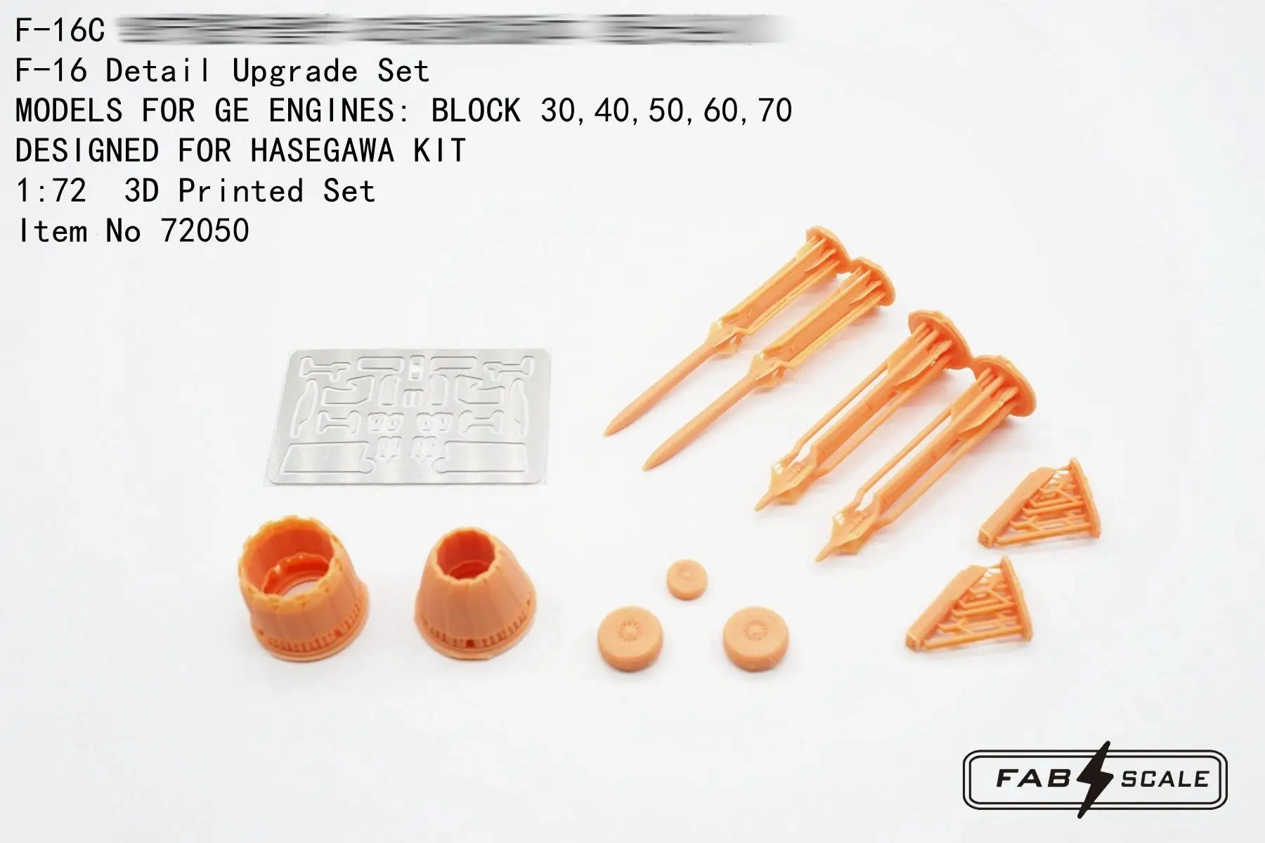 

FAB FA72050 1/72 F-16C Detail Upgrade Set MODELS FOR GE ENGINES 3D Printed Set