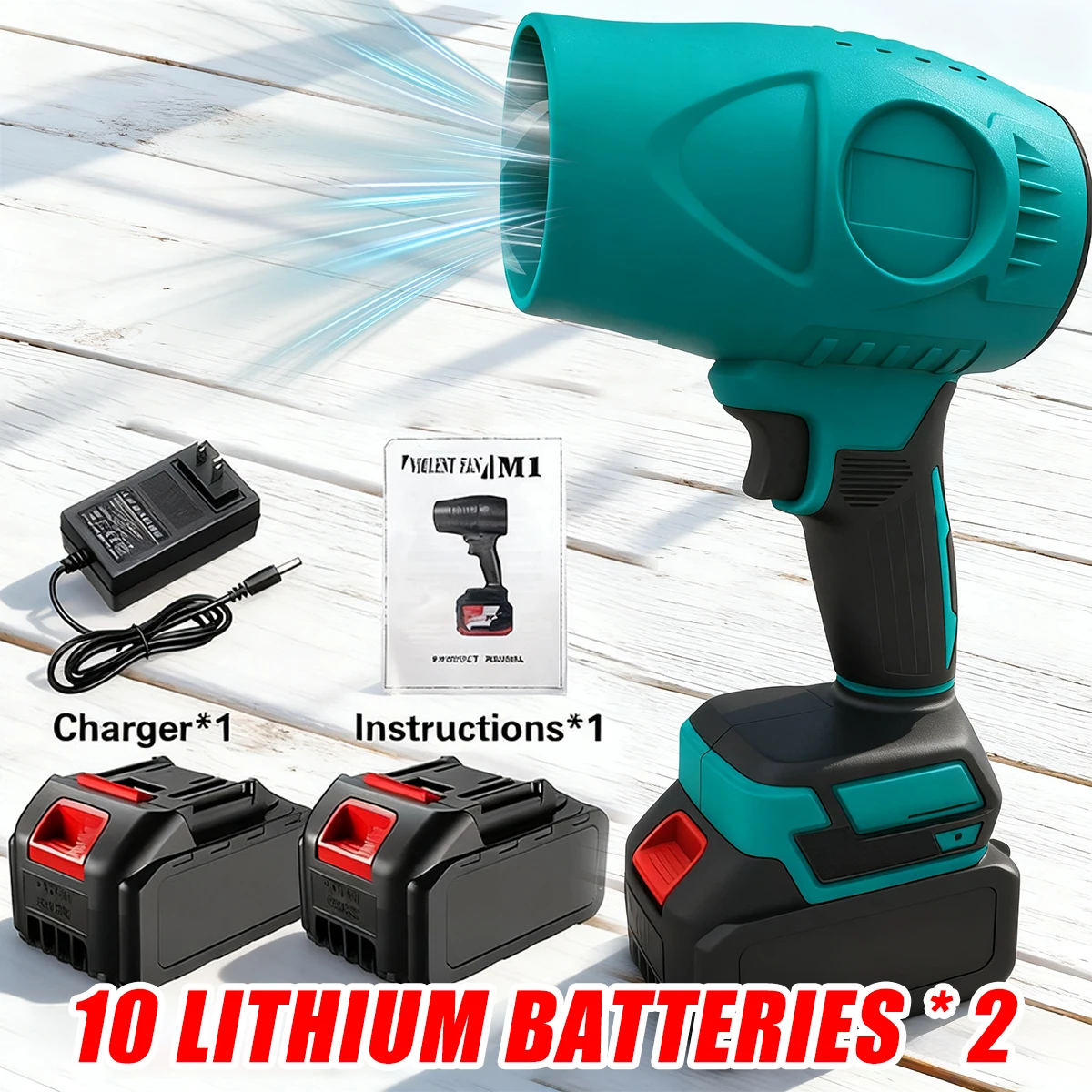 

Battery-powered Cordless Hair Dryer With Fast Charger. High-power Airflow Suitable for Car Interior Dust Removal, Engine Compart