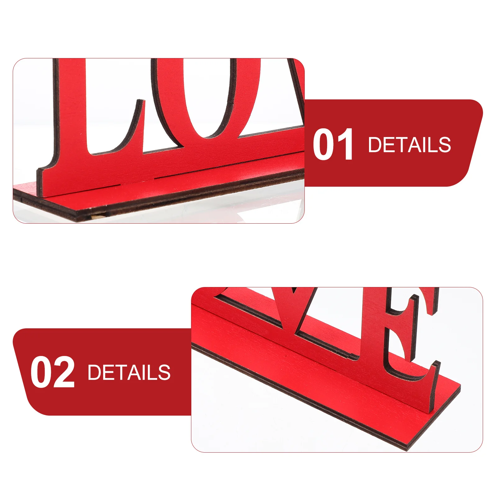 

3 Pcs Love Wooden Sign Decoration for Table Valentine Day Ornaments Valentines Home Wedding Valentine's Romantic Alphabet