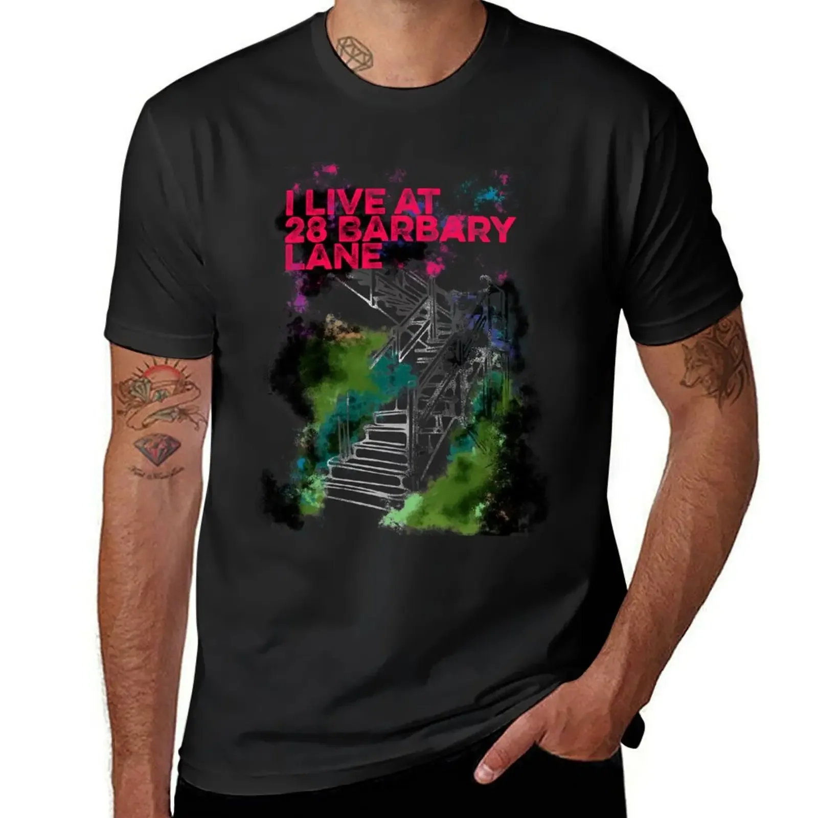 I live at 28 Barbary Lane - Tales of the City T-Shirt oversized t shirt anime figures sublime men clothing