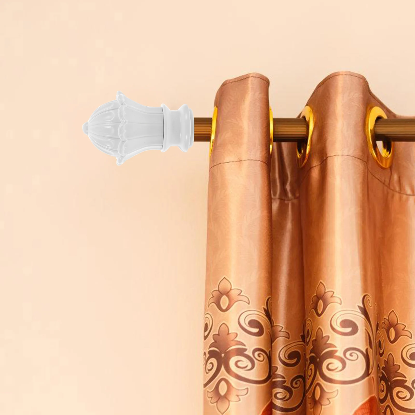 4 قطعة قضيب الستارة رؤساء الزخرفية البلاستيك Finials ل 26-28 مللي متر قضبان نهاية قبعات نافذة العلاج مزرعة الستائر السكك الحديدية سدادة
