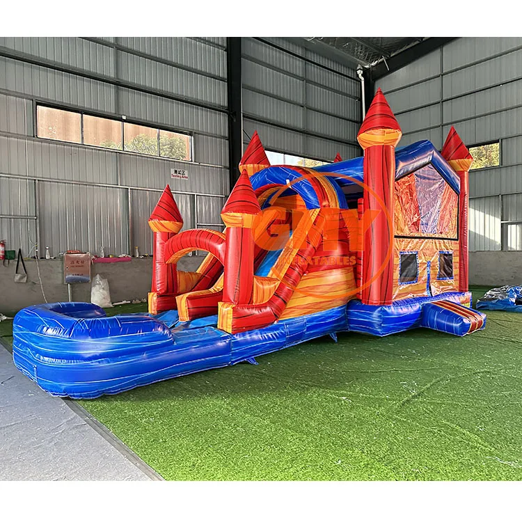 Imagen 5: Castillo Inflable Pequeño y Colorido con 2 Toboganes, Castillo Inflable Combinado para Jardín