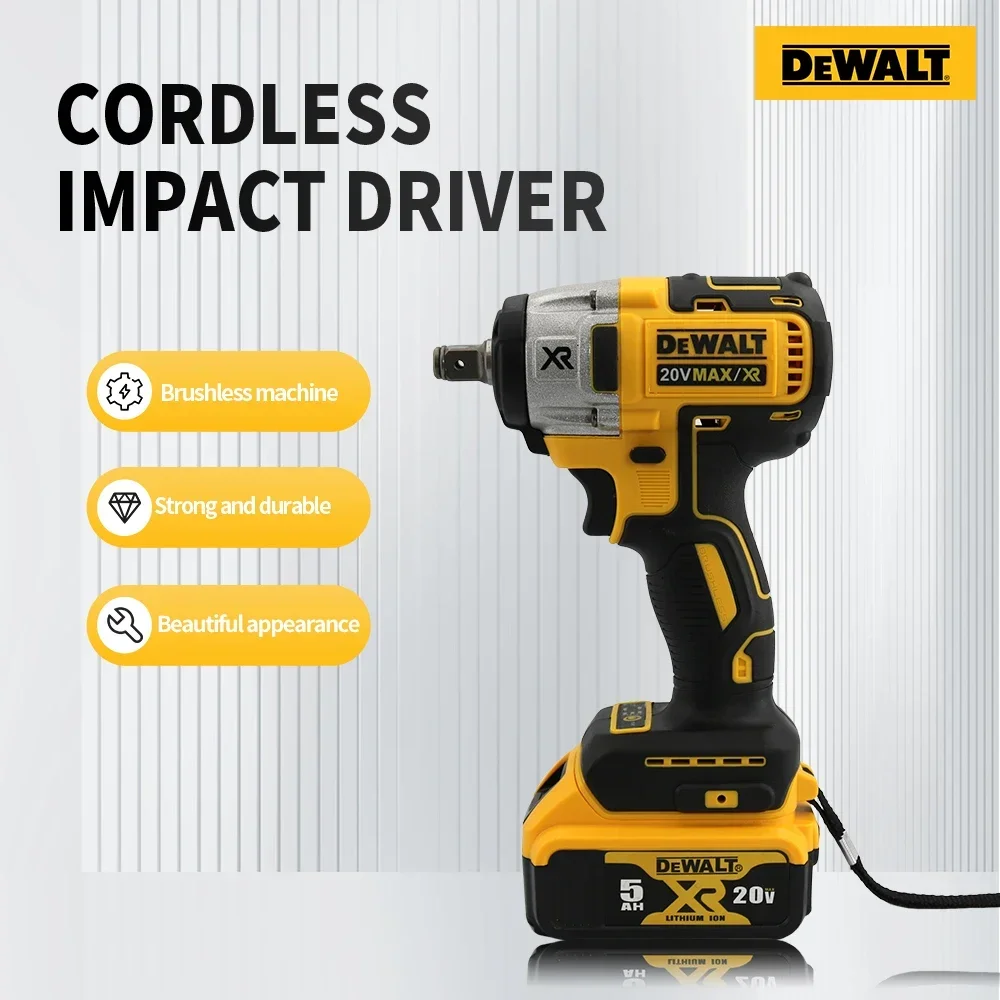 DEWALT DCF880 Lithium Battery Brushless Impact Wrench 20V Detachable Tire High Torque High Speed Powerful Disassembly Tool