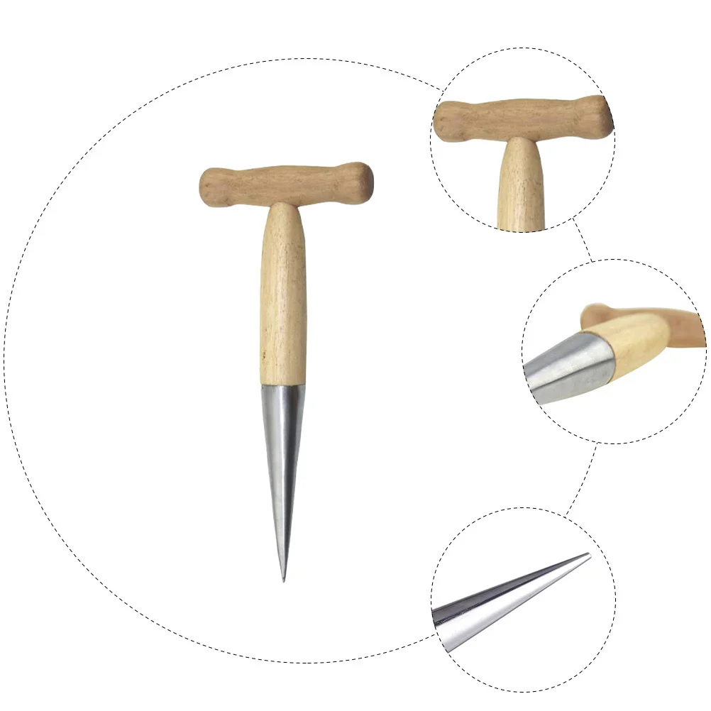 

Stainless Steel Dibbler Wooden Handle Planting Bulb Gardening Tool for Drilling Transplanting Cultivation Garden Hole Punch