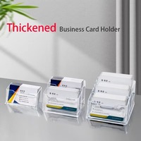 3 Tier Acrylic Card Holder Clear Business Stand Desk Display for Office Stationery Retail Storage School Supplies Durable Gift