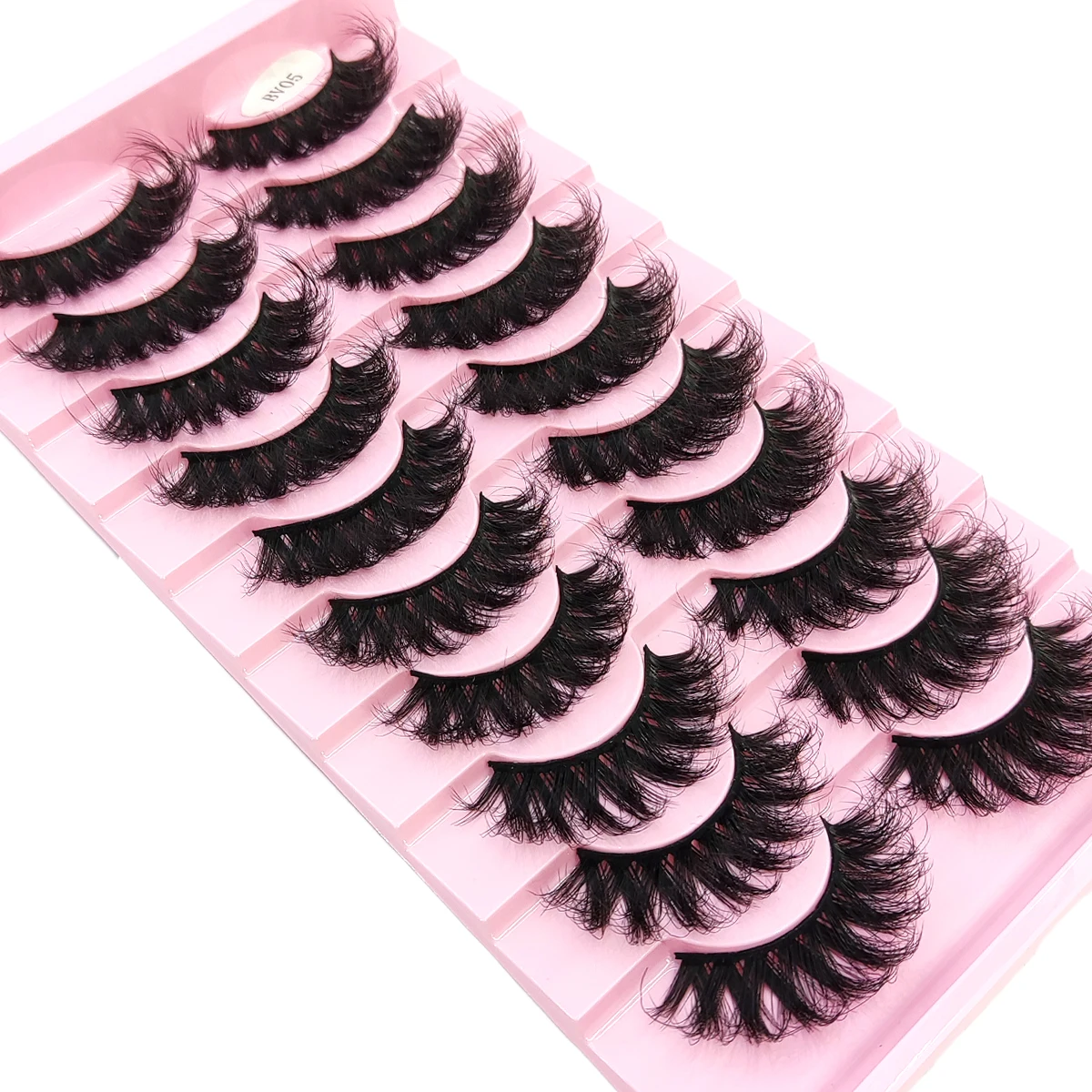 HBZGTLAD 10 paar natuurlijke kunstmatige nertsenwimpers zachte valse wimpers gekruiste en dikke wimpers verlengde make-up valse wimpers