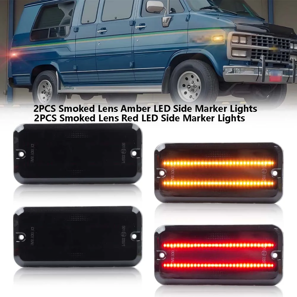 Voor/Achter Zijmarkeringslichten Richtingaanwijzers met LED Voor 1985-1995 Chevrolet G10 G20 G30 P20 P30 GMC G1500 G2500 G3500 P2500 P3500
