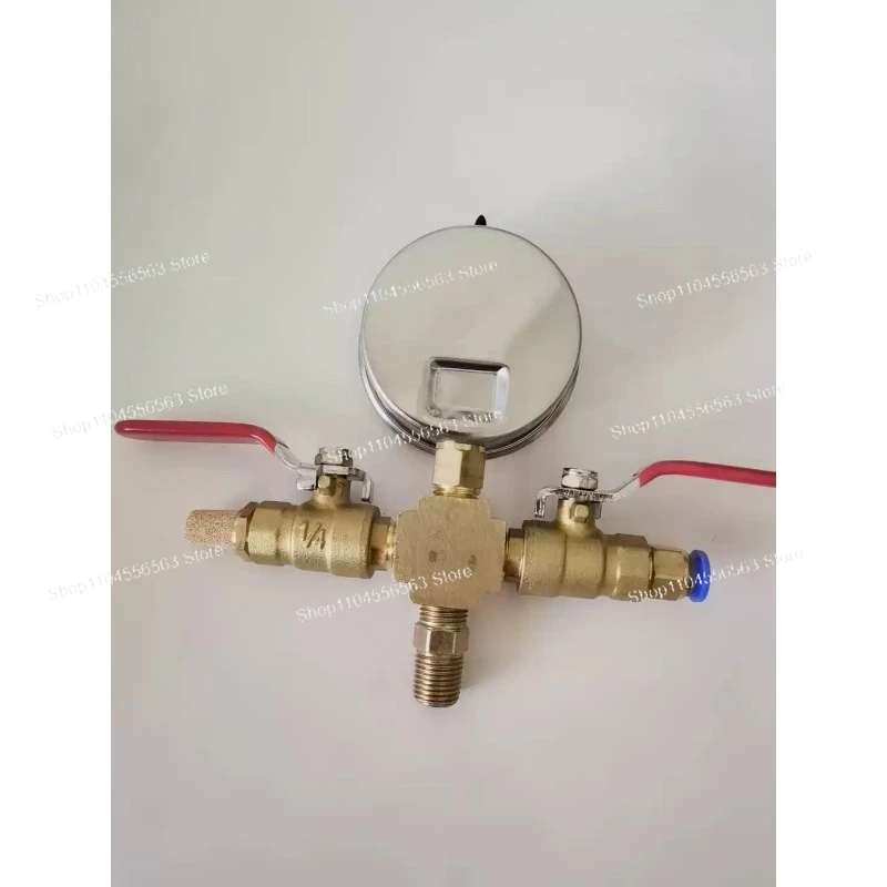 Vacuum Defoaming Tank Pressure Gauge Silicone Oil Gauge Set with Valve -0.1Mpa Negative Pressure Gauge 8MM/10MM/7/16-20