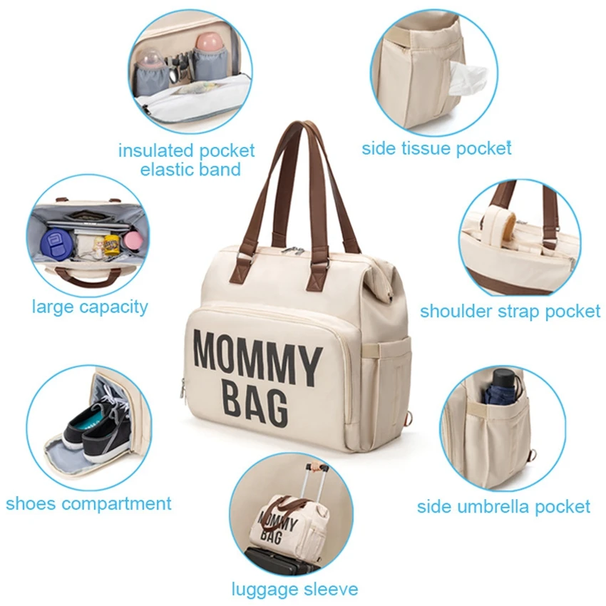 Single Shoulder Mommy Diaper Bags Mother Large Capacity Travel Nappy Backpacks with changing mat Convenient Baby Nursing Bags