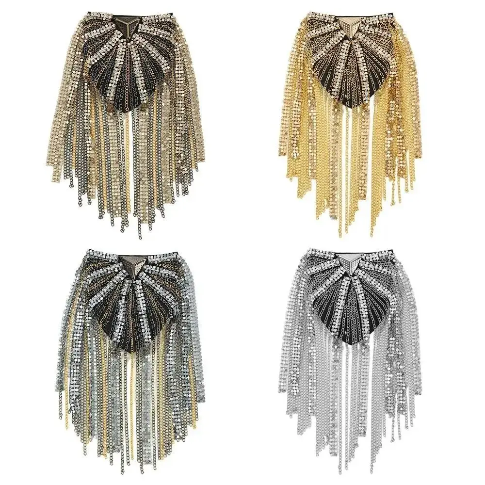 

Epaulets Tassel Chain Epaulette Brooch Crystal Brooch Shoulder Board Breastpin Badge Jacket Vintage Brooch Knight's uniform