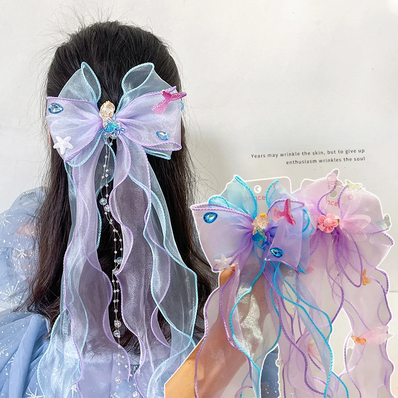 2026 New Koren Style Children\'s Girl Tassel Hairband Butterfly Hair Accessories Decorations Elegant Hair Accessories for Girls