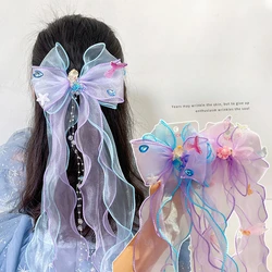 2026 New Koren Style Children's Girl Tassel Hairband Butterfly Hair Accessories Decorations Elegant Hair Accessories for Girls